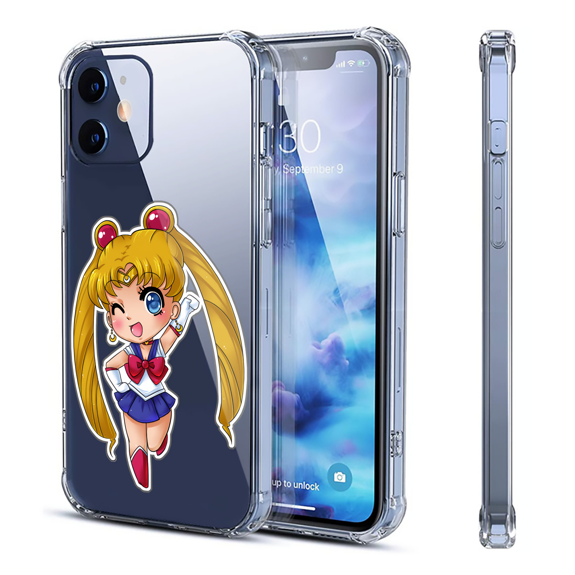 （画像用） 美少女戦士セーラームーン 月野 うさぎ つきの うさぎ Sailor Moon Tsukino Usagi 【iPhone 12シリーズ対応】透明スマホケース（クリアソフトケース）
